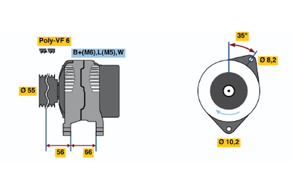 BOSCH 0 986 042 141 Alternator