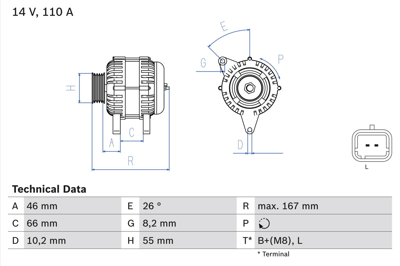 BOSCH 0 986 042 181 Alternatore