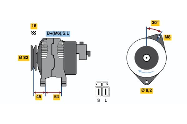 BOSCH 0 986 042 281 Alternatore