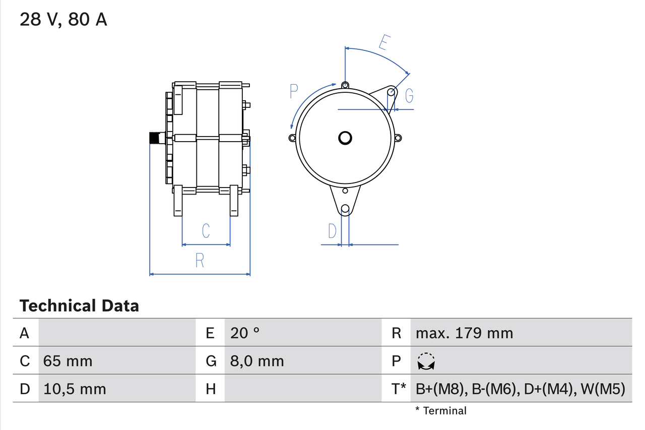 BOSCH 0 986 042 350 Γεννήτρια for RENAULT TRUCKS