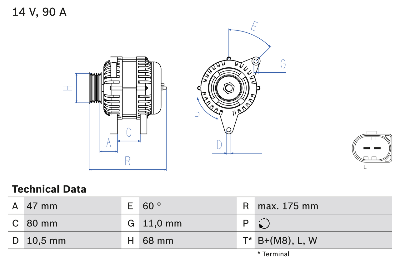 BOSCH 0 986 042 670 Alternator