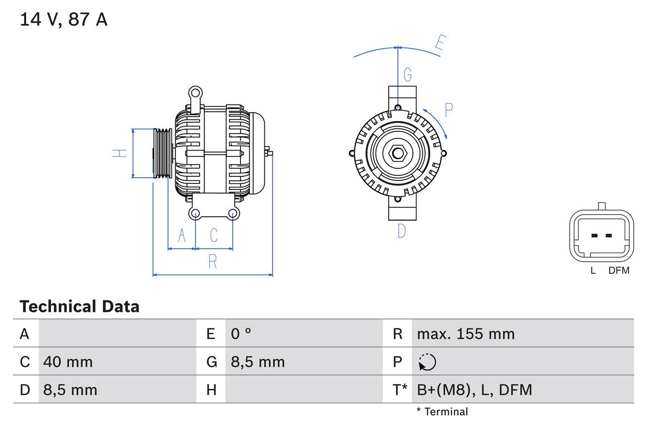 BOSCH 0 986 042 720 Alternatore