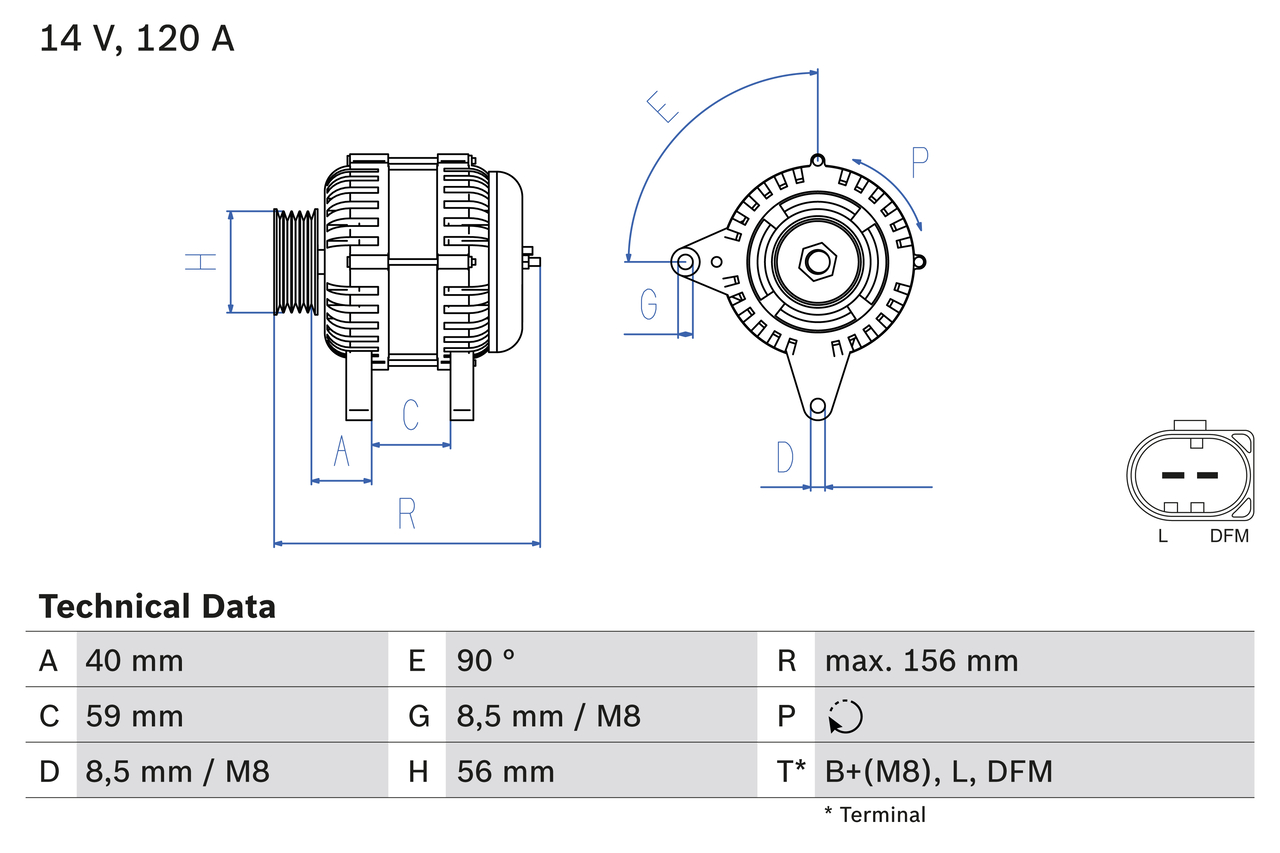 BOSCH 0 986 042 810 Alternatore