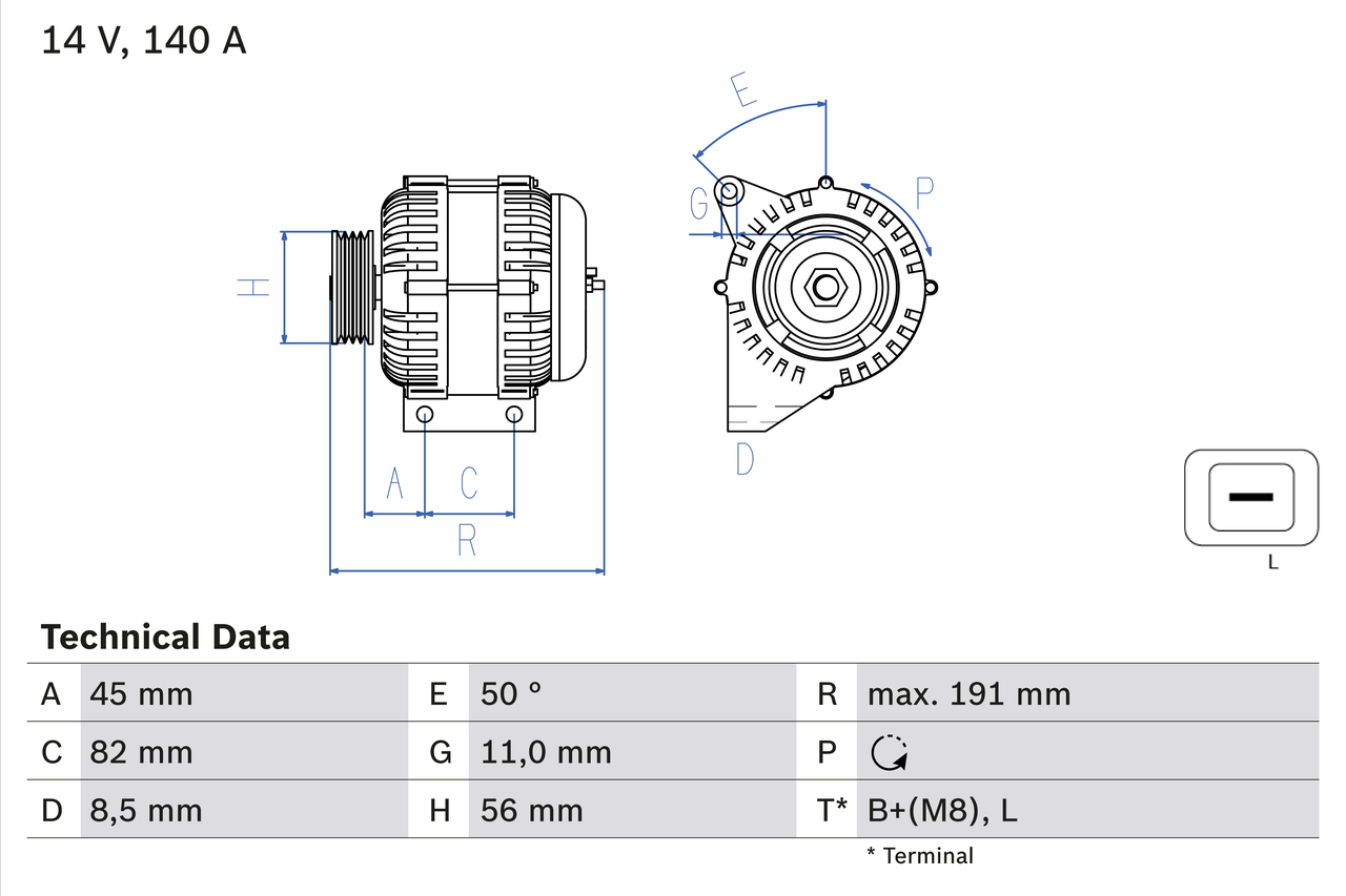 BOSCH 0 986 042 840 Alternatore