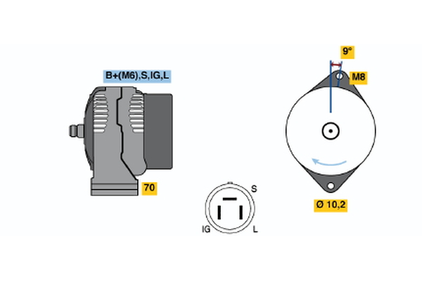 BOSCH 0 986 043 001 Alternator