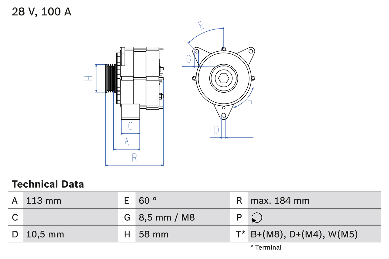 BOSCH 0 986 043 890 Alternatore-Alternatore-Ricambi Euro