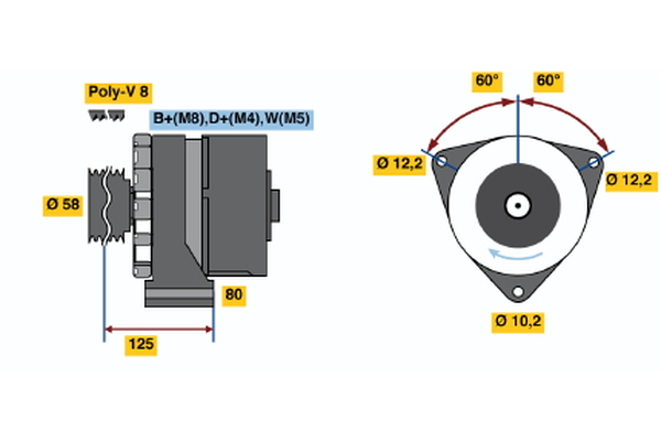 BOSCH 6 033 GB3 010 Alternator