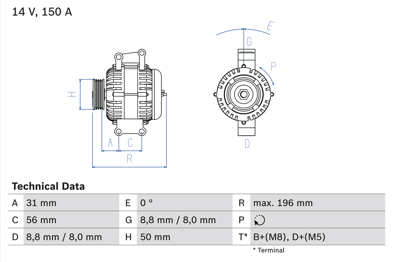 BOSCH 0 986 043 910 Alternatore-Alternatore-Ricambi Euro