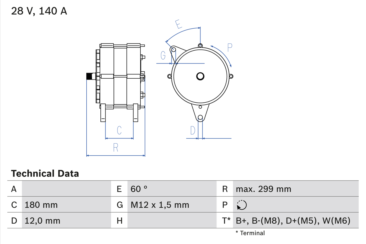 BOSCH 0 986 044 060 generátor