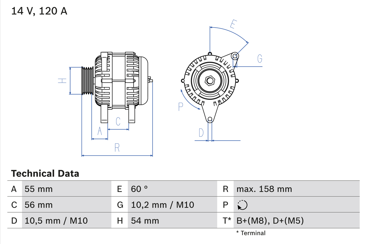 BOSCH 0 986 044 410 Alternatore-Alternatore-Ricambi Euro