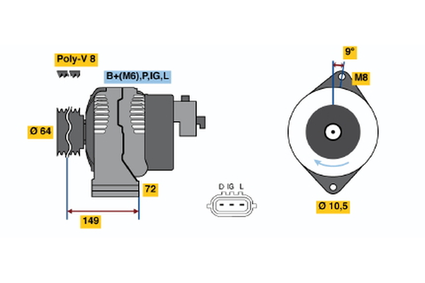 BOSCH 0 986 044 501 Alternator