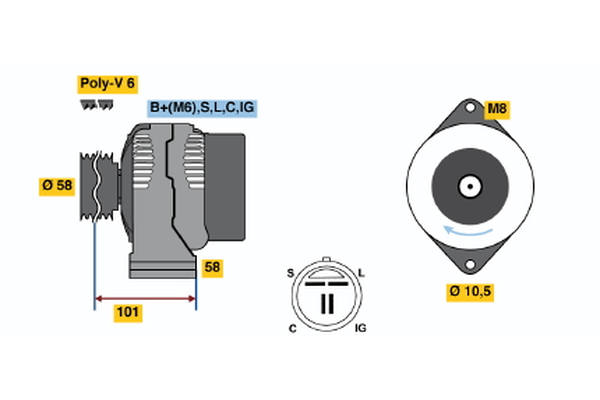 BOSCH 0 986 044 511 Alternator