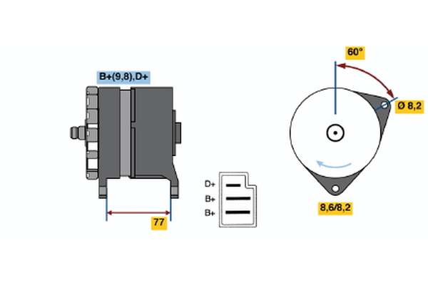 BOSCH 0 986 044 601 Alternator