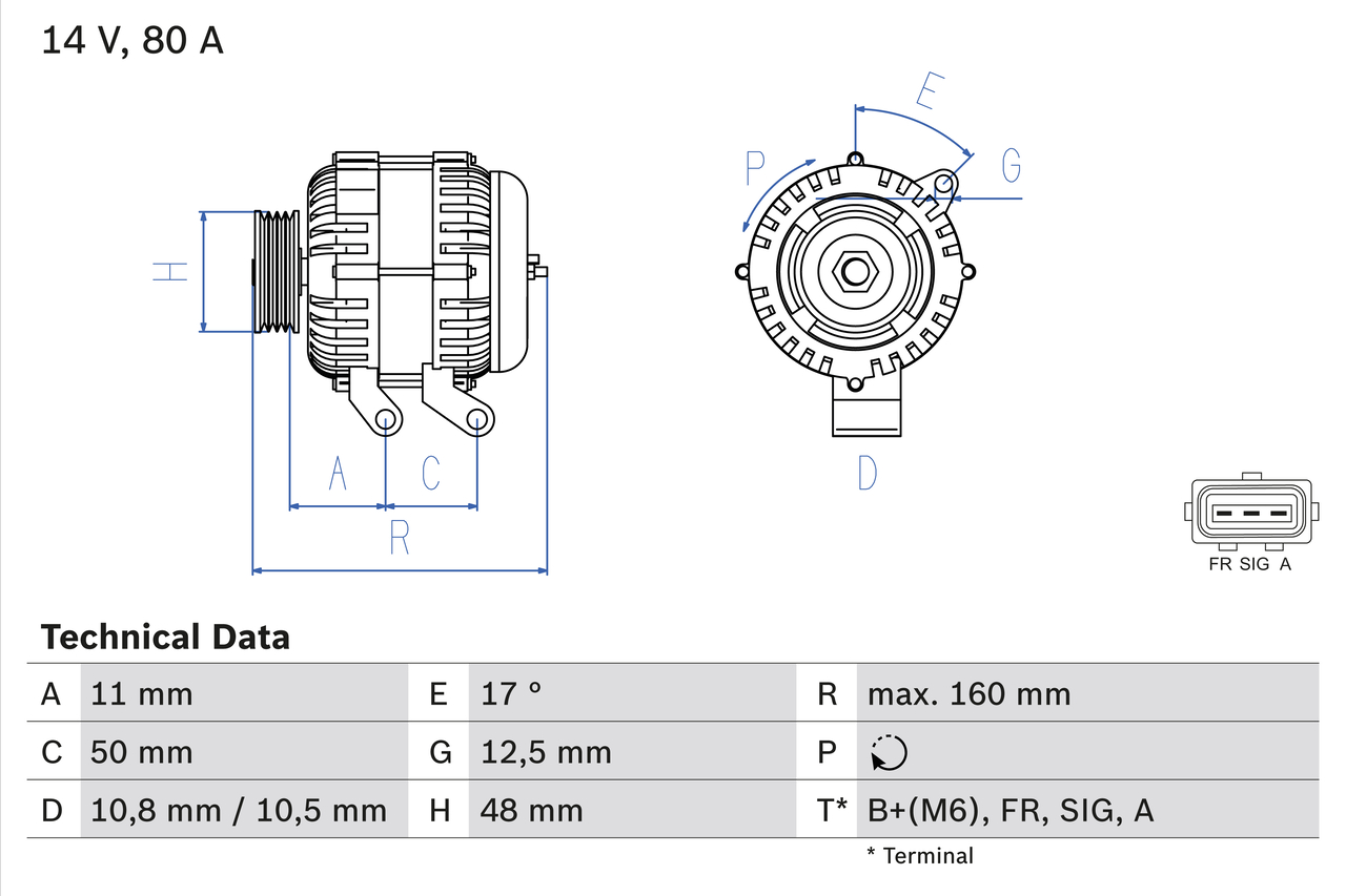 BOSCH 0 986 044 701 Alternatore-Alternatore-Ricambi Euro