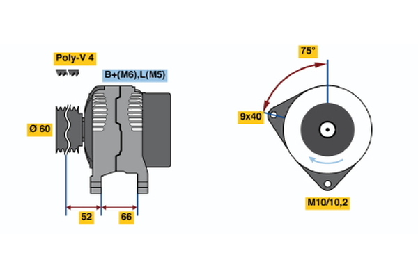 BOSCH 0 986 045 201 Alternator