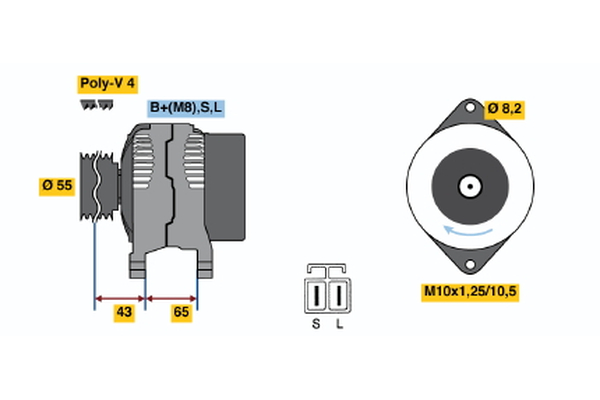 BOSCH 0 986 045 511 Alternator