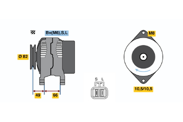 BOSCH 0 986 045 531 Alternator