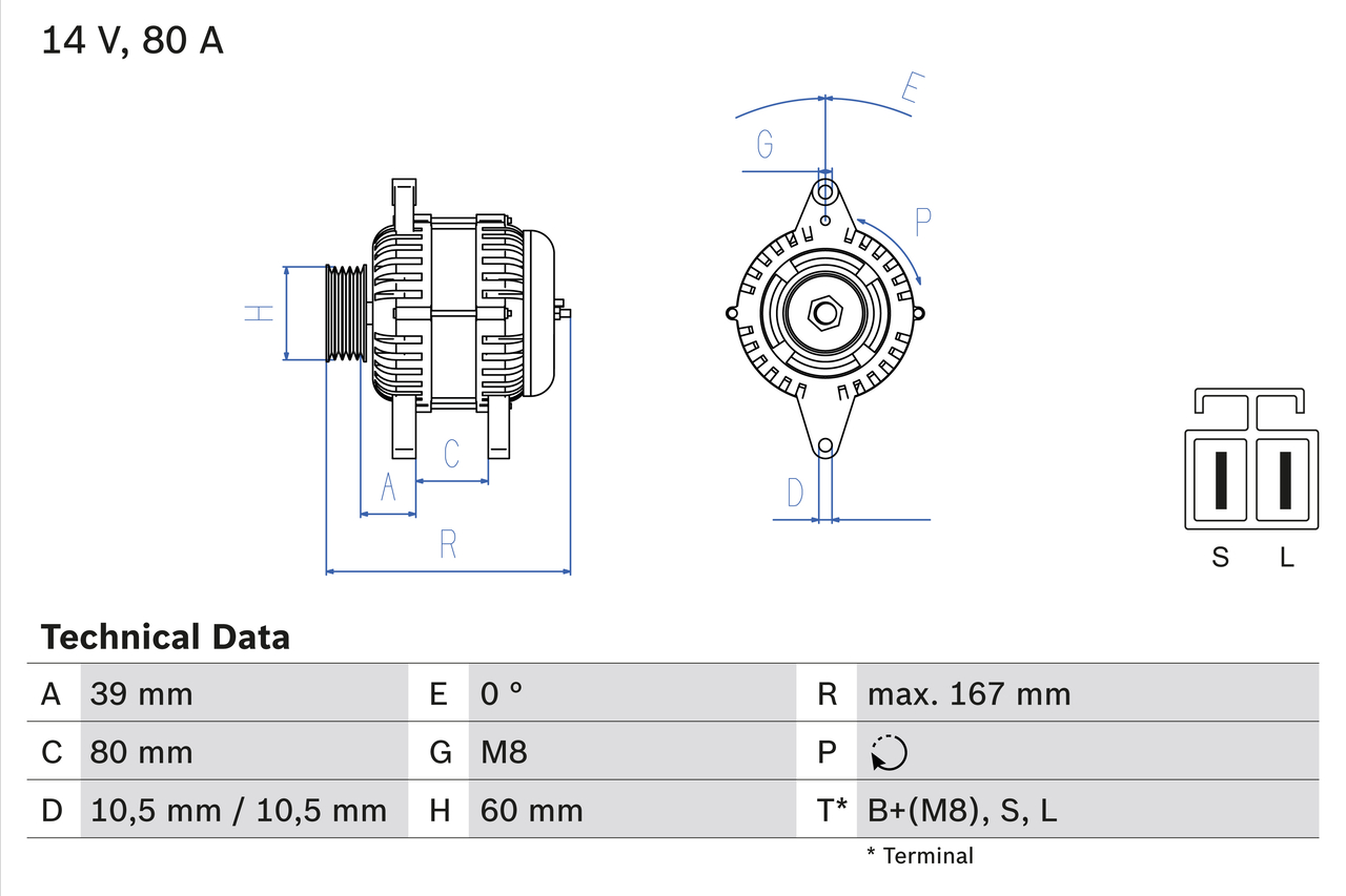 BOSCH 0 986 045 701 Alternator