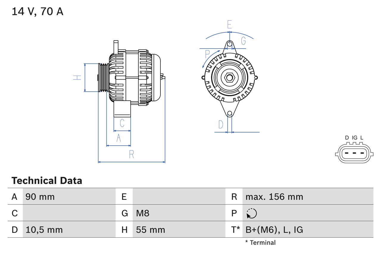 BOSCH 0 986 045 751 Alternator