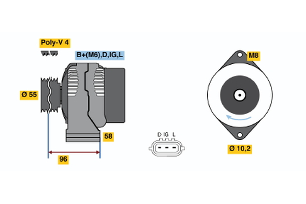 BOSCH 0 986 045 761 Alternator