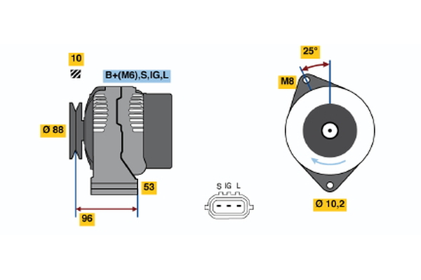 BOSCH 0 986 045 881 Alternator