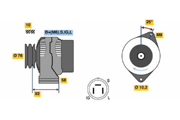 BOSCH 0 986 045 921 Alternator