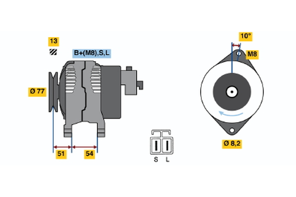 BOSCH 0 986 045 951 Alternator