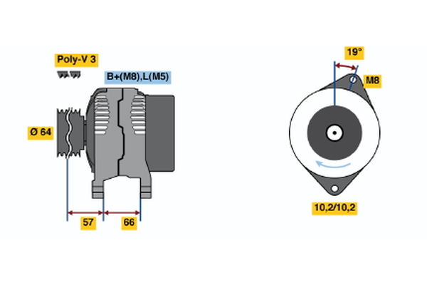 BOSCH 0 986 045 981 Alternator