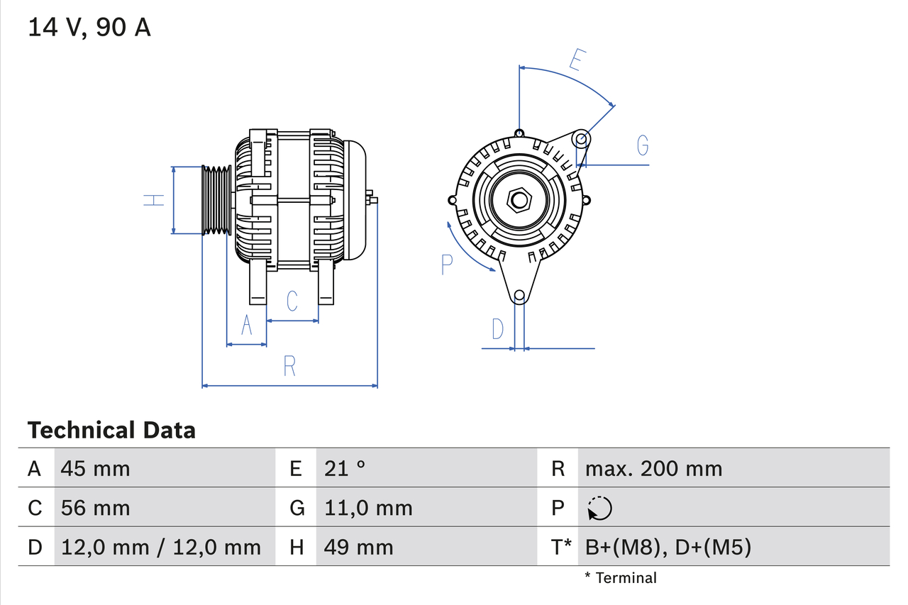 BOSCH 0 986 046 090 generátor