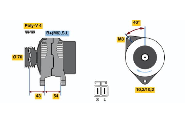 BOSCH 0 986 046 411 Alternator