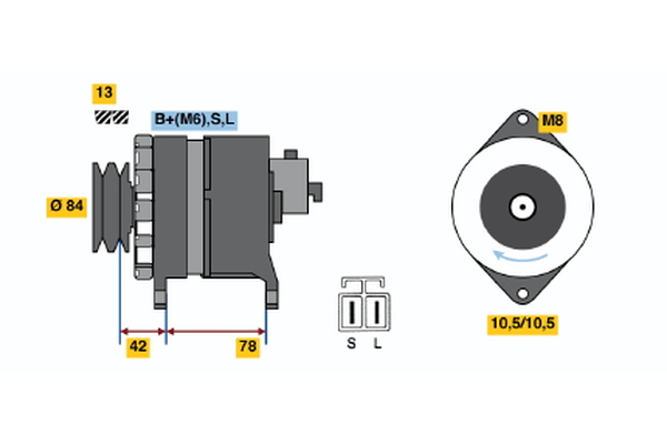 BOSCH 0 986 046 421 Alternator