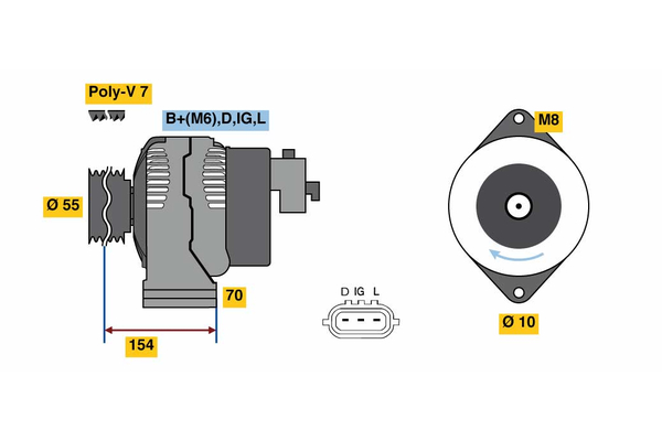 BOSCH 0 986 046 541 Alternator