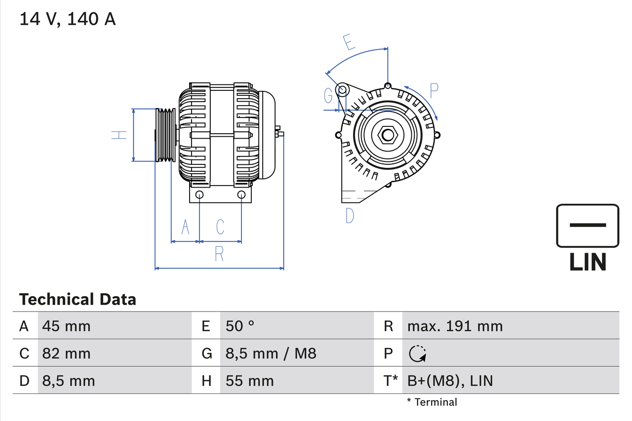 BOSCH 0 986 047 380 Alternatore