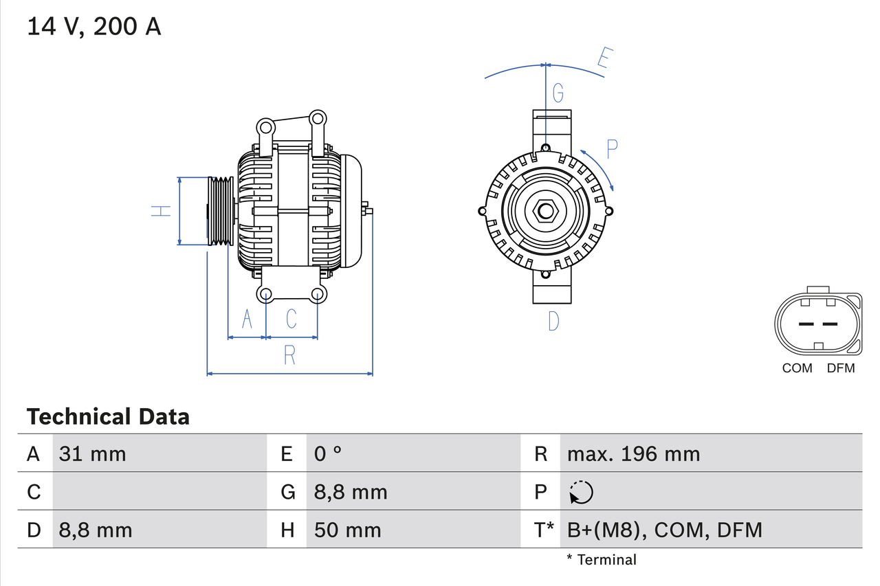 BOSCH 0 986 047 490 Alternatore