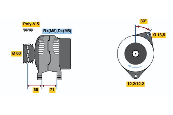 BOSCH 0 986 047 761 Alternator