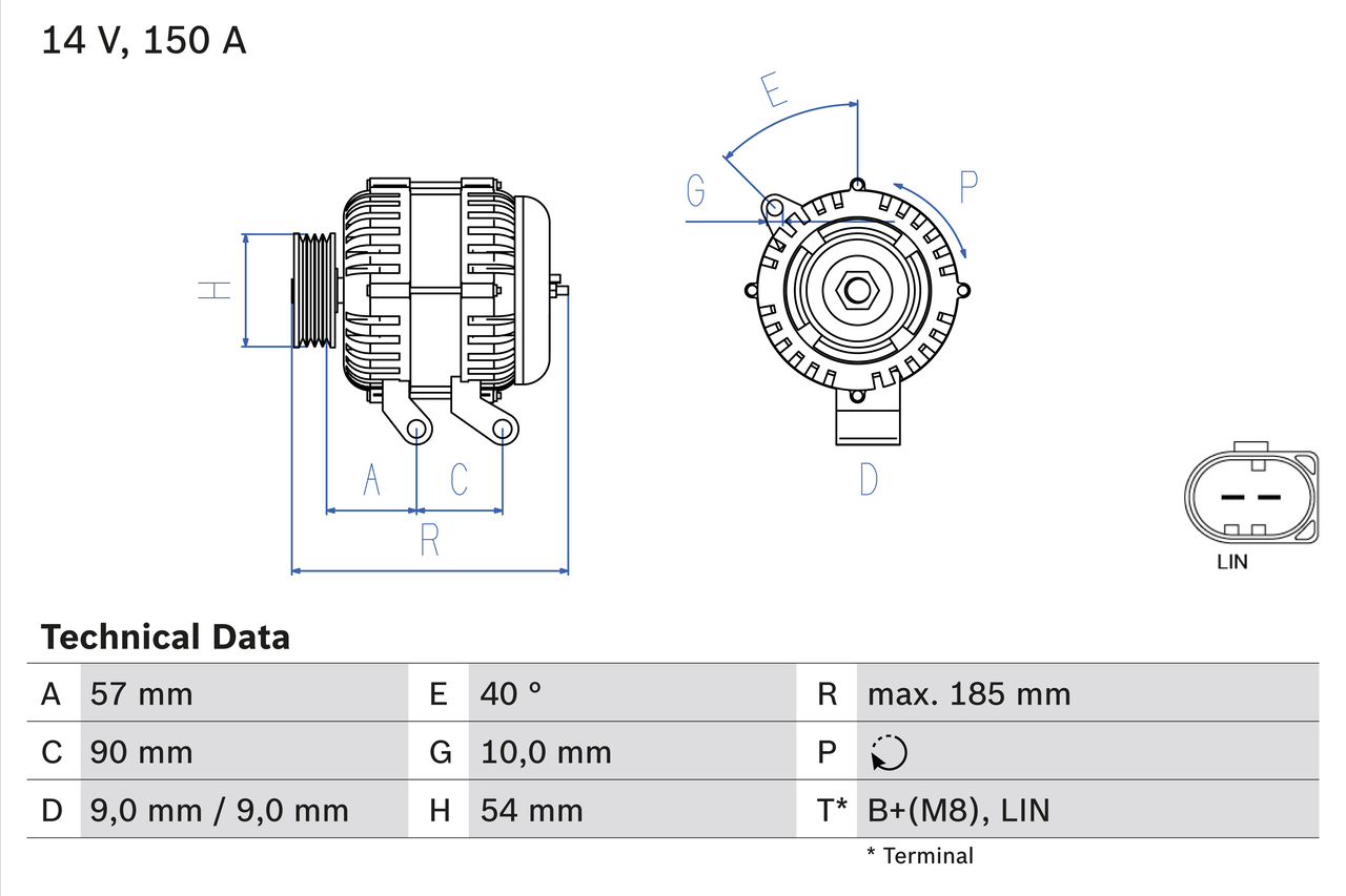 BOSCH 0 986 047 930 Alternatore