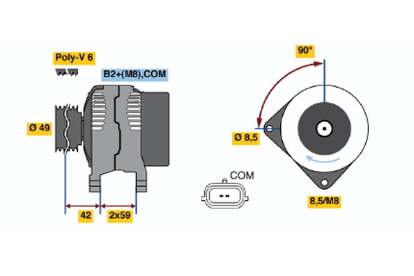 BOSCH 0 986 048 060 Alternator