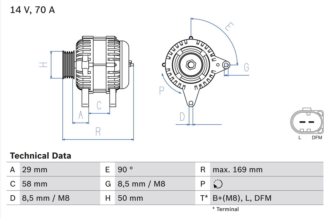 BOSCH 0 986 048 891 Alternatore