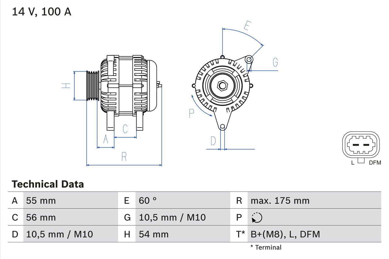 BOSCH 0 986 049 020 Alternatore