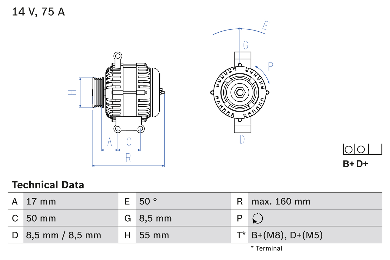 BOSCH 0 986 049 081 Alternatore