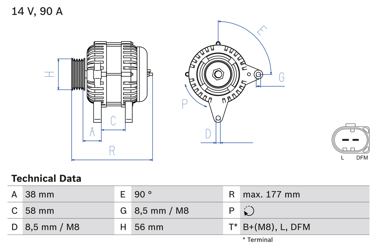 BOSCH 0 986 049 101 Alternatore