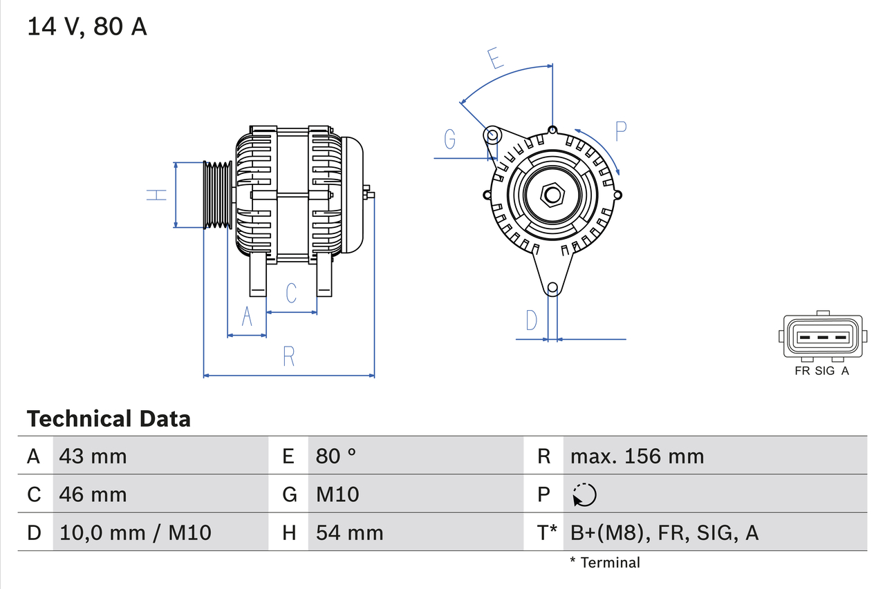 BOSCH 0 986 049 151 Alternator for FORD FORD USA MAZDA