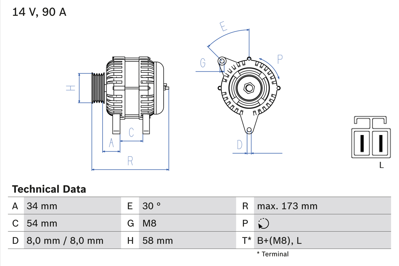 BOSCH 0 986 049 191 Alternatore