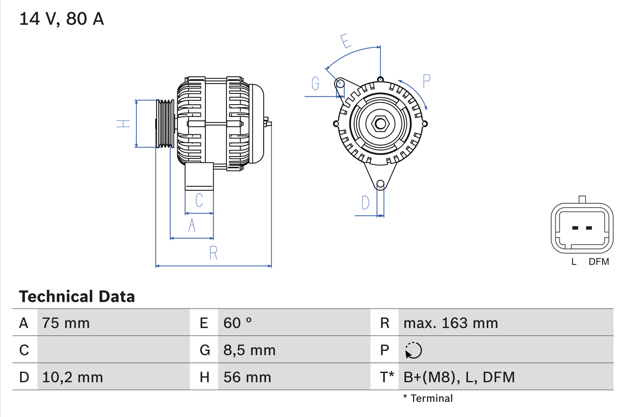 BOSCH 0 986 049 630 Alternatore