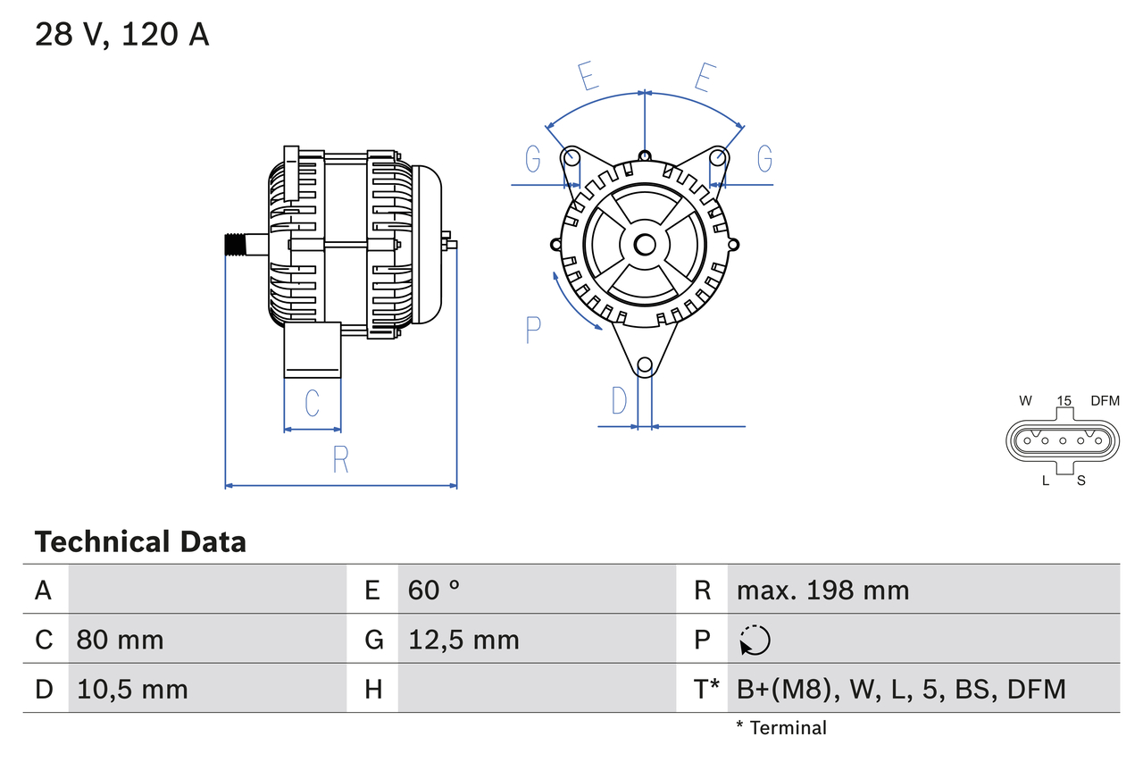 BOSCH 0 986 049 820 Generator