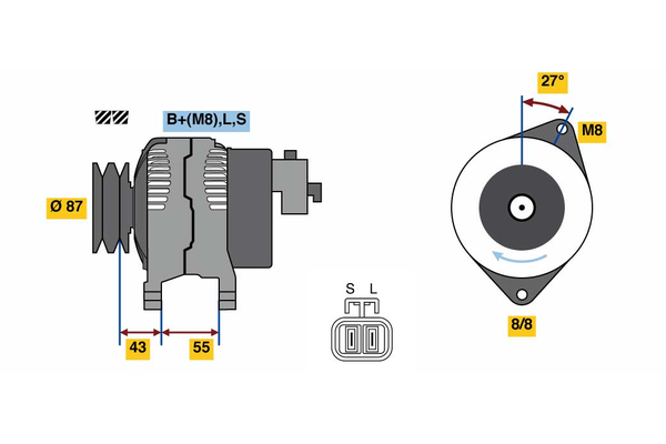 BOSCH 0 986 080 020 Alternator