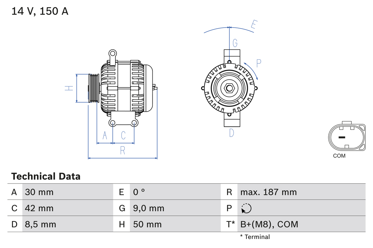 BOSCH 0 986 080 040 Alternatore