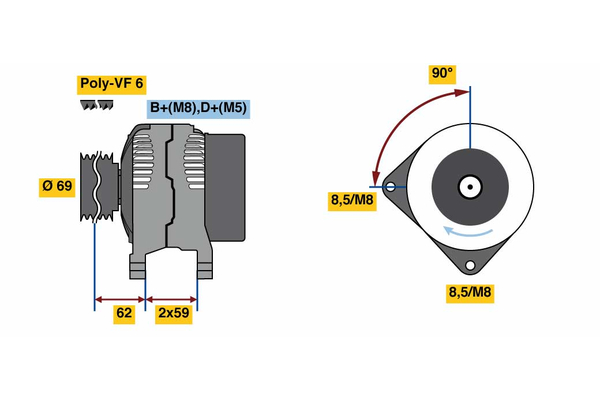 BOSCH 0 986 080 080 Alternator