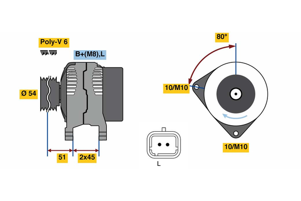 BOSCH 0 986 080 110 Alternator