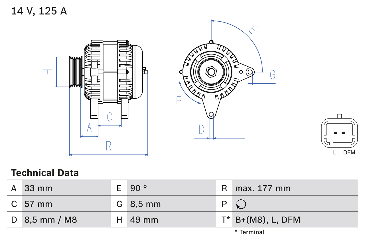 BOSCH 0 986 080 270 Alternatore